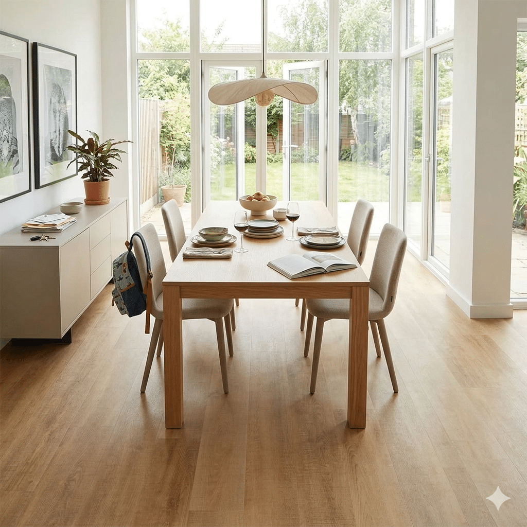 Vestige 8mm Salerno SPC Click LVT Dining Area