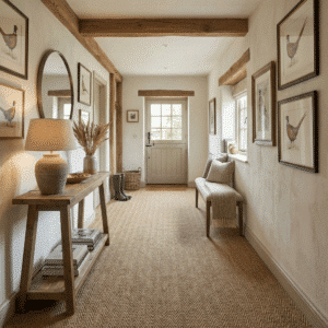 sisal carpet in a country style hallway
